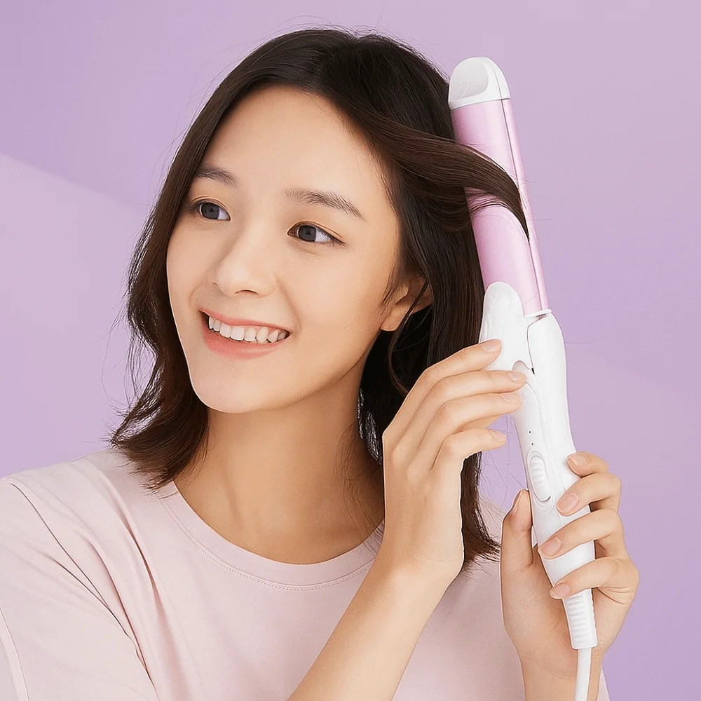 

Professional 2 in1 Curler Iron Plastic Casing Anti Scalding Hair Straightener Top Insulation Rapid Heating Curling Stick