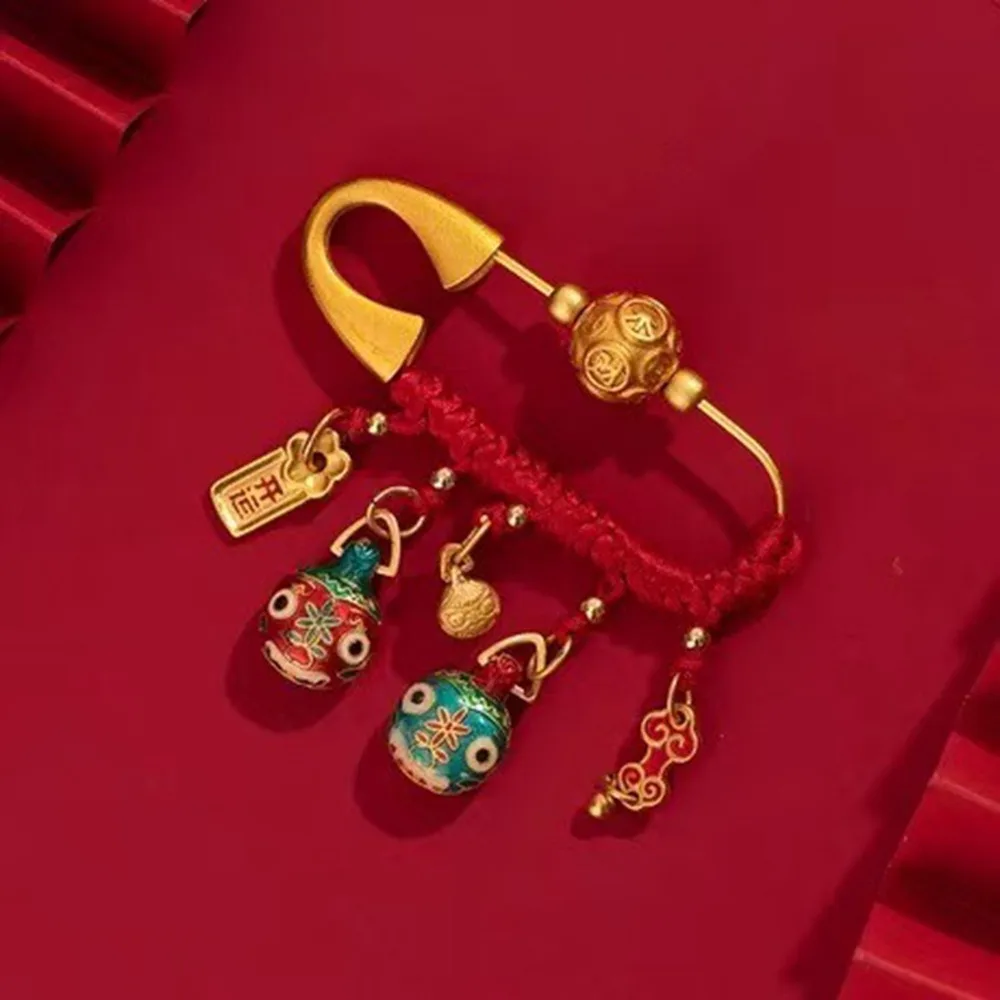 Horse Year Zodiac Horse Brooch Pendant Pony Best Wishes Sand-plated Ornaments Chinese Style Gold Color Lucky Pins Newborn Baby