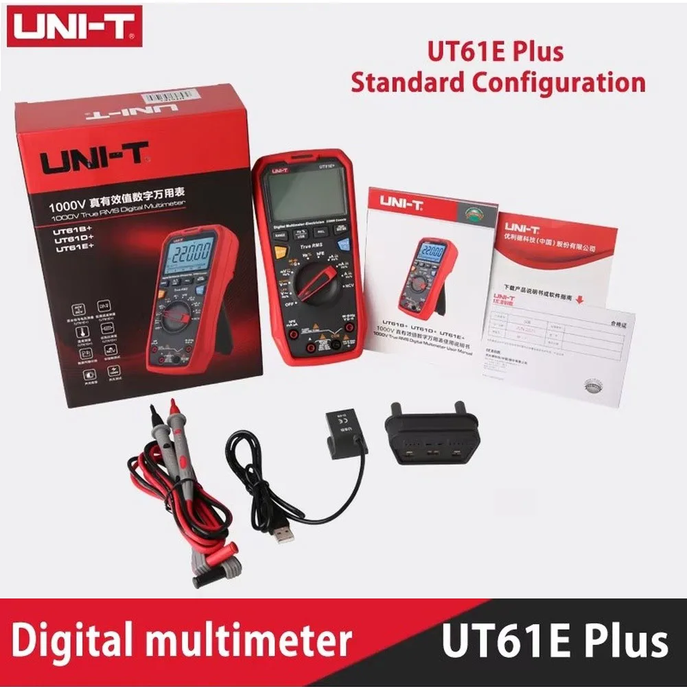 UNI-T Digital Multimeter Tester UT61B+/D+ 6000 Counts / UT61E+ 22000 Counts DC AC 1000V Handheld Electrical Multimeter