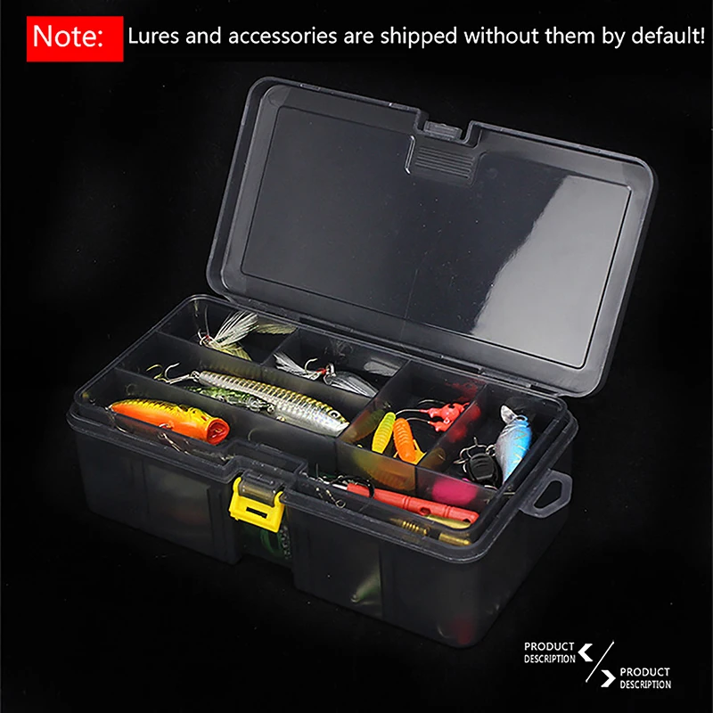 Gray Color Double Layer Road Sub Box Pp Material Fake Bait Accessories Tool Box Plastic Box Fishing Gear