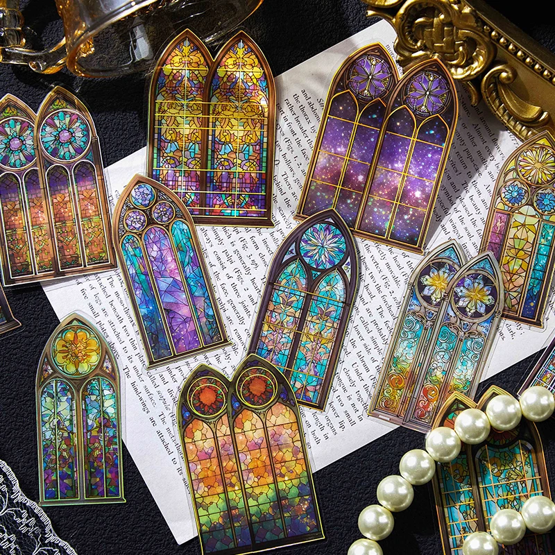 30pcs Ins Color Window Story PET Stickers DIY Scrapbooking Handmade Collage Decoration Aesthetics Journal Supplies