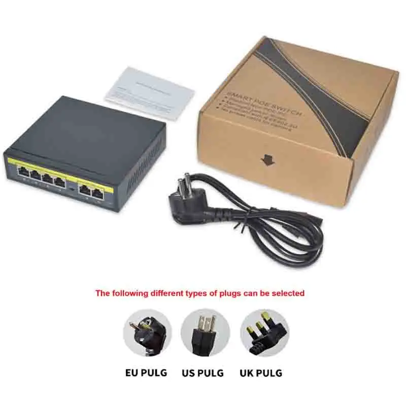 KuWFi POE Anahtarı 48 V 100 Mbps Wifi Akıllı IP Anahtarı 4/8 Bağlantı Noktaları IP Kamera/Kablosuz AP/CCTV için POE Standart RJ45 Enjektör Switcher