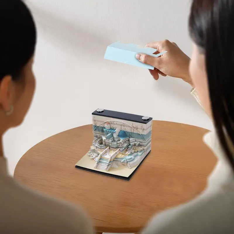 3D Escultura do Palácio Memo Pad, Calendário Rasgar-Away, DIY Notes, Notepad, Artesanato, Presente para Escritório, Escola, Casa, 3D, 2024