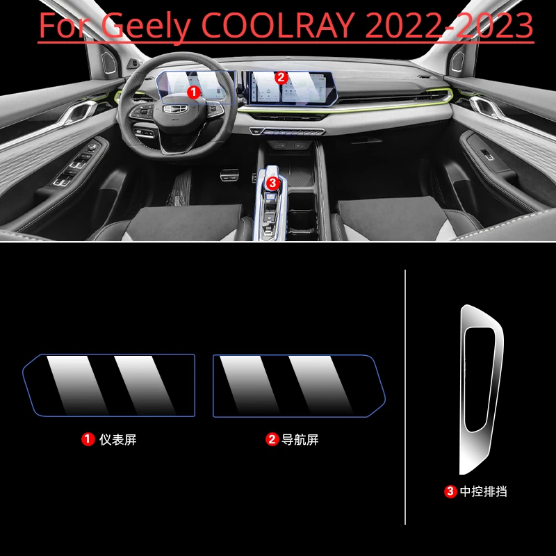 Film Transparante TPU-PPF Console Anti-Kras Resist Film Radio Display Film Auto Accessoires Voor Geely Coolray 2022-2023