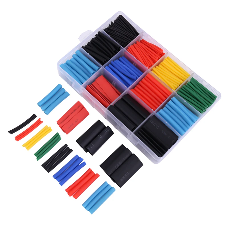 164-800pcs Heat Shrink Tube Thermoresistant Tube Assorted Kit Insulation Termoretractil Shrink Wrapping Electric Wire Cable Diy