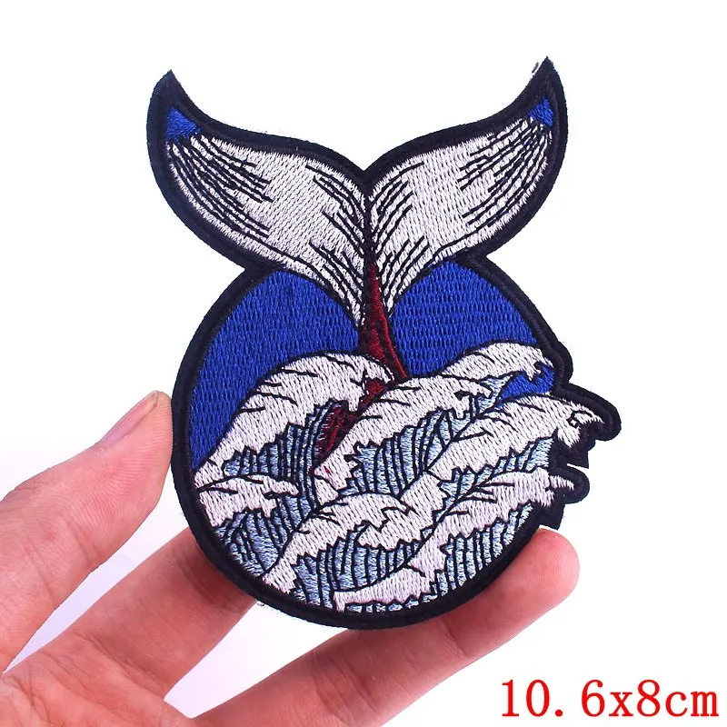 Fisch- und Forellen-Stickerei-Aufnäher für Kleidung, Outdoor, Wave Japan, Lucky Fish Patch, Aufnäher zum Aufbügeln, thermoadhäsiver Aufnäher – Detail 16