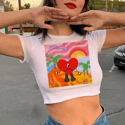 Bad Bunny t shirt female harajuku Korea japanese aesthetic clothes t shirt graphic tees women