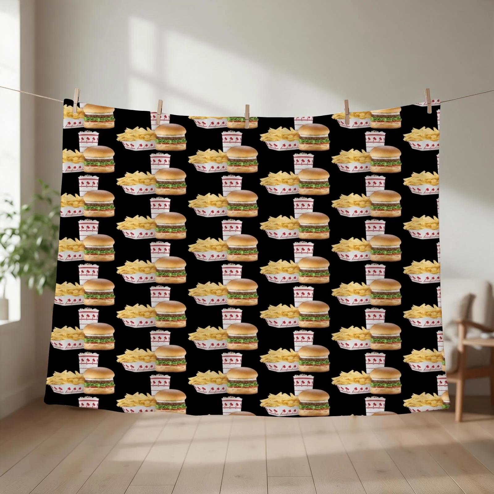 in-n-out burger Throw Blanket cosplay anime Kid'S warm winter Soft Plaid Blankets