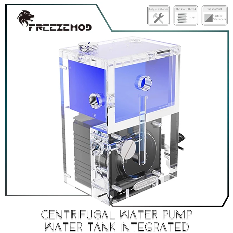 

FREEZEMOD Square Reservoir+Pump Combo AIO Modular Design, 650L/H Centrifugal Pump-core 150ml, PUB-EG6-FX-240