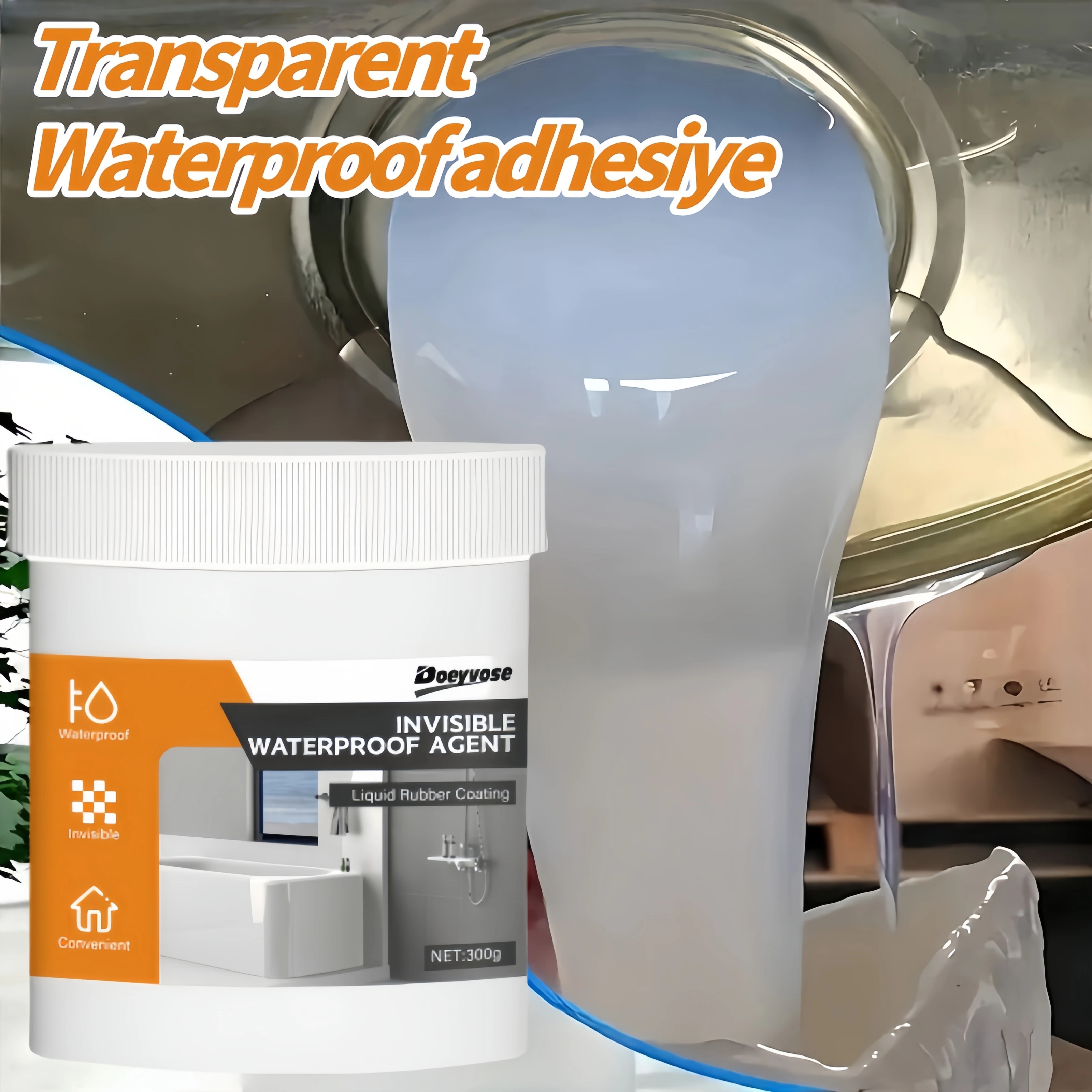 Transparent Invisible Waterproof Coating Sealant Anti-Leak Paste Glue With Brush Roof Bathroom Wall Crack Repair Adhesive