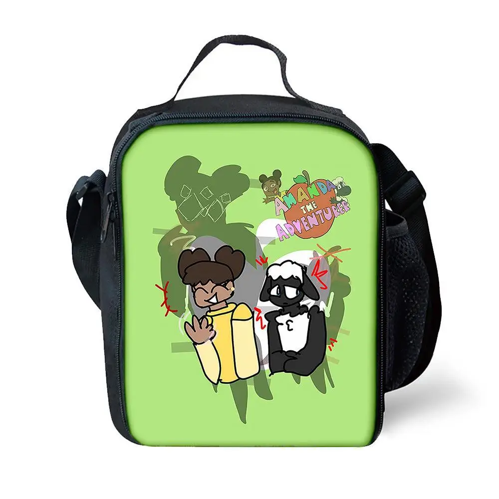 Classic Crossbody Amanda the Adventurer Lunchbox Thermal insulation Food Lunch Bag 3D Print Picnic Insulated Handbags Ice Bags