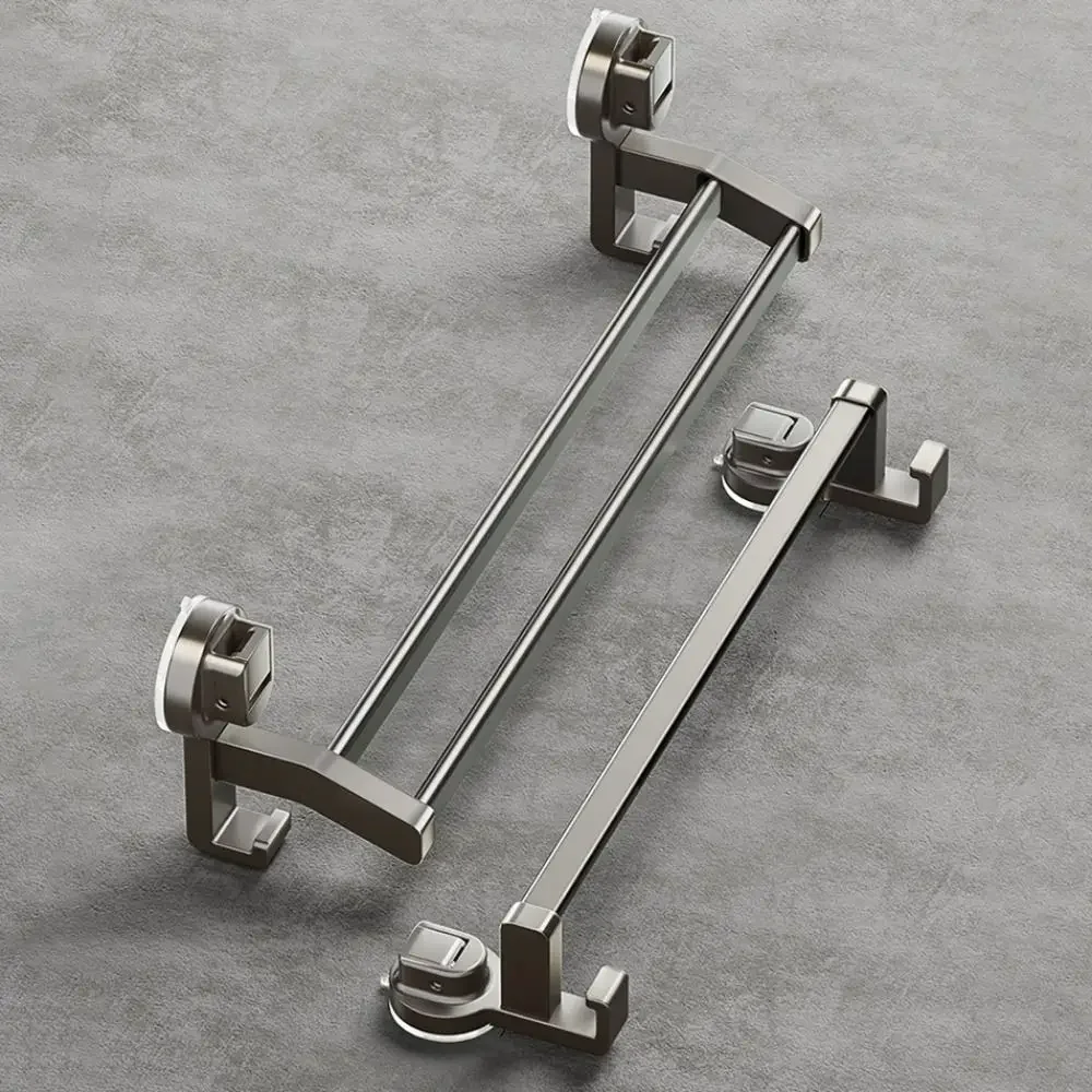 

Wall Mounted Strong Load-bearing Bathroom Towel Rack 30CM/40CM Detachable Punching Free Suction Cup Towel Pole