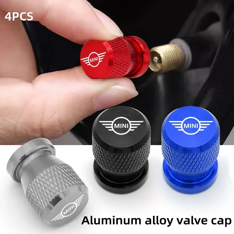 4pcs Aluminum Alloy Car Wheel Tire Valve Caps Tyre Rim Stem Covers For Mini Cooper Works R55 R56 R50 R53 R60 R61 F54 F55 F56 F60