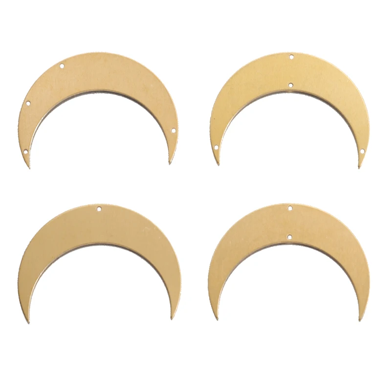 6pcs/lot Raw Brass Moon Crescent Charms Connector For DIY Earrings Necklace Pendant Jewelry Findings Making Accessories