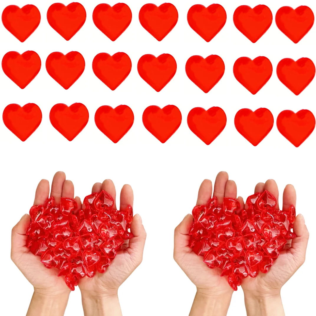 30-100 Pcs Mini Acrylic Red Heart Valentine's Day Gift Proposal Confession Wedding Party Evening Gift Pack Desktop Decoration