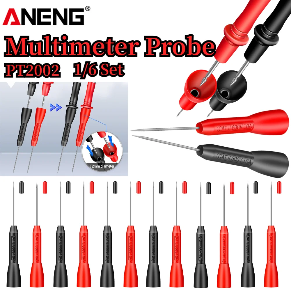 ANENG PT2002 Insulation Piercing Needle Tip Non-destructive Multimeter Test Probes Diagnostic Tool 600V Multimeter Probes Needle