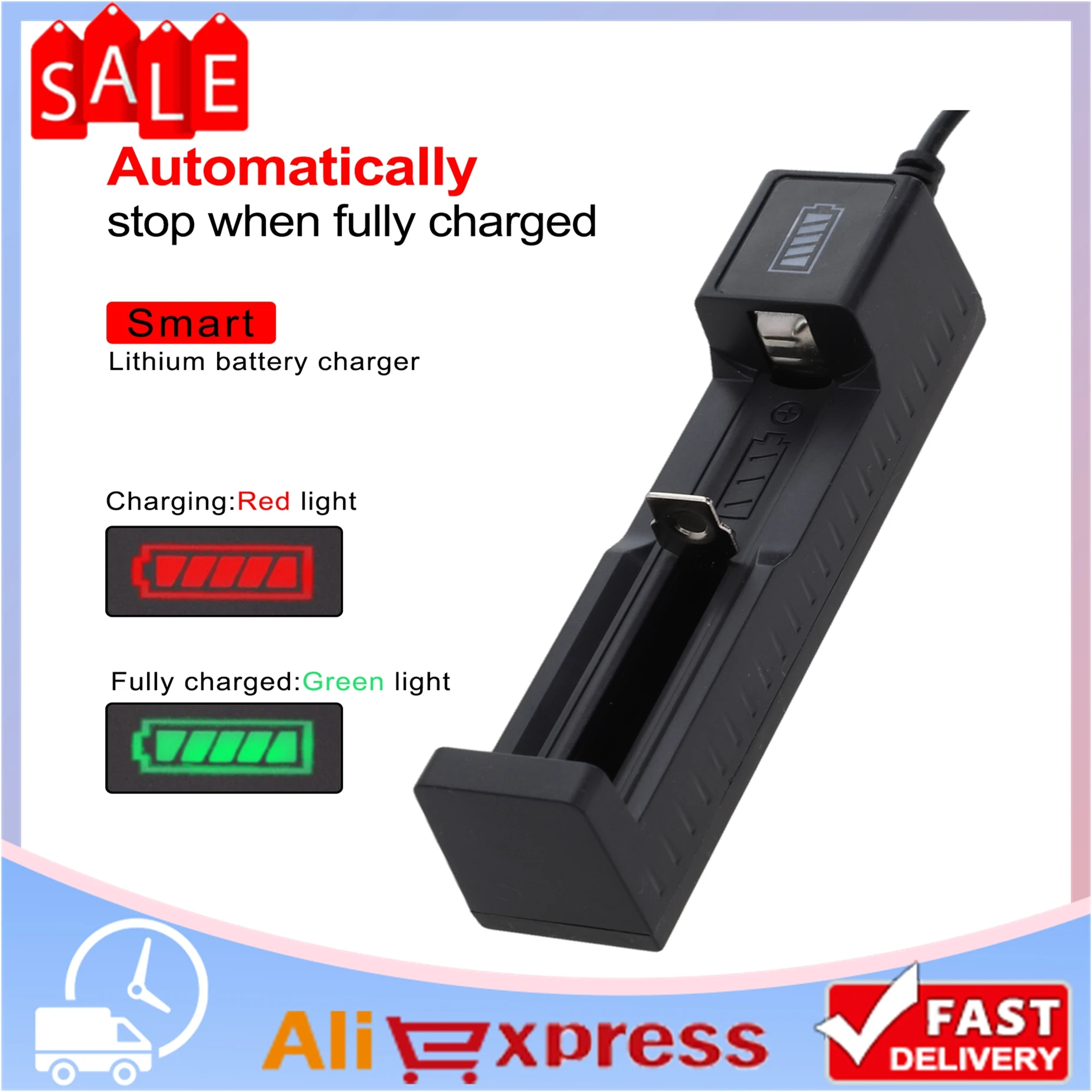 USB Cable Battery Charger DC 4.17-4.2V Single 1Pcs About 60 Cm Anti-battery For 16340 14500 26650 3.7V Brand New