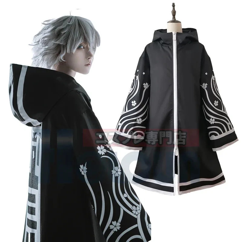 

Holoun Tokyo Anime Brahman Senju kawaragi cosplay costume jacket coat over size black golden color printed flowers gift