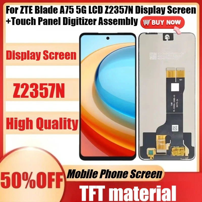 New A75 Display Screen Replacement Parts For ZTE Blade A75 5G LCD Z2357N Display Screen +Touch Panel Digitizer Assembly