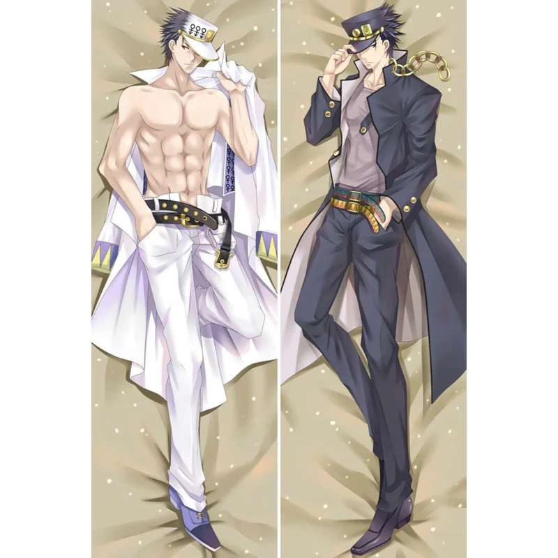 Japanese Anime JoJo's Bizarre Adventure Kujo Jotaro Johnny Joestar Coplay Hugging Body Pillow Case Cover