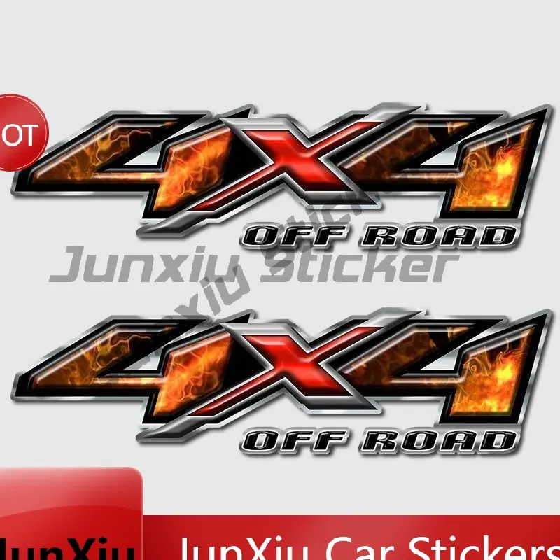 2 Stück 4x4 Roter Bikini-Mädchen Truck-Aufkleber Sexy Autokarosserie-Sticker 4x4 Truck Feuerwehrmann-Aufkleber Orange Feuer Offroad-Dekor Grafik USA – Detail 8