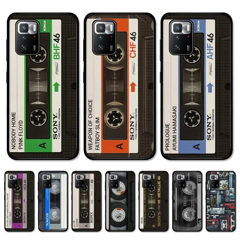 Винтажный чехол для телефона с кассетным принтом для Redmi Note 4 X 5 A 6 7 8 T 9 9S 10 11 11S 11Epro Poco M3 pro