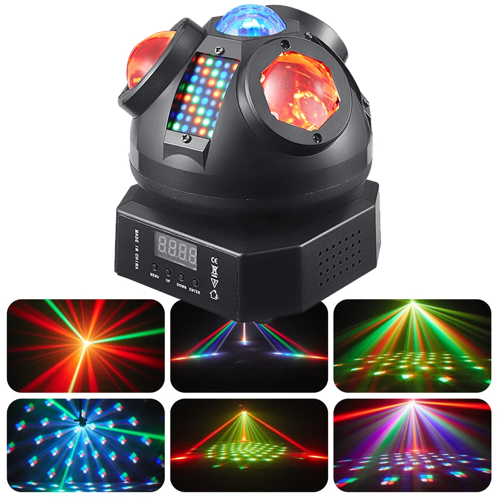 

Magic Ball Moving Head Lights 60W 3IN1 Effect LED Stage Strobe Light Remote Control LED Beam Lights For DJ Disco Club Show Decor