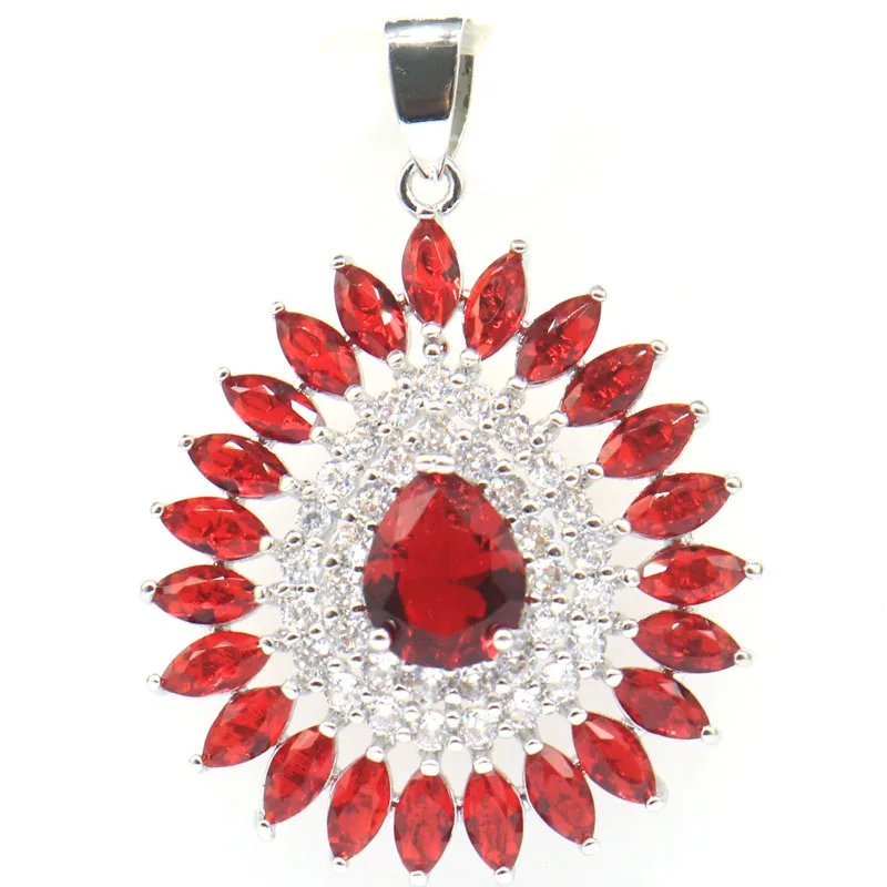 Buy 5 Get 1 Free 44x31mm Multi Color Violet Tanzanite Citirne Iolite Blood Ruby Green Amethyst CZ Silver Pendant