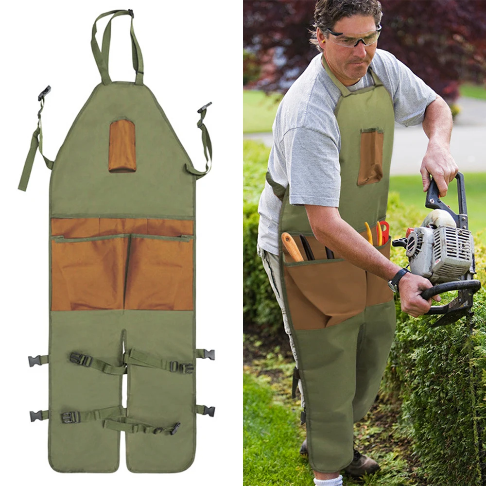 Adjustable Garden Apron, Gardening Aprons Work Apron with Multiple Pockets, Oxford Cloth Tool Apron for Home Garden Men & Women