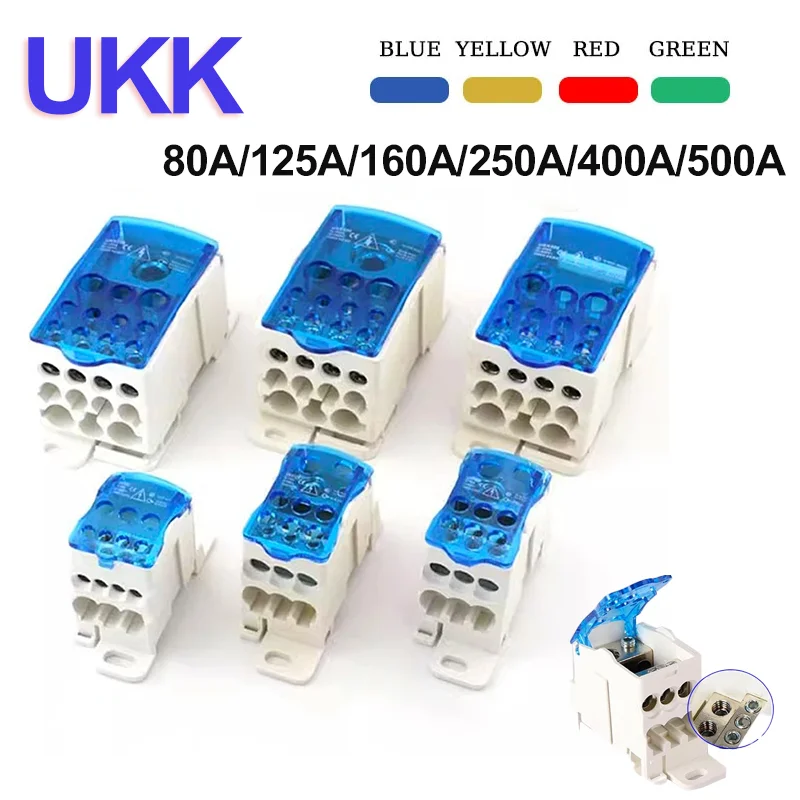 

UKK80A UKK125A UKK160A UKK250A UKK400A UKK500A Connector Ukk-80a Terminal Block 1 in Many Out Din Rail Distribution Box