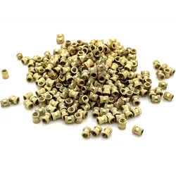 50x M2 M2.5 M3 Nutsert Round Shape Column OD 3.5 4 5mm Solid Brass Pure Copper Metric Thread Injection Molding Knurl Insert Nut