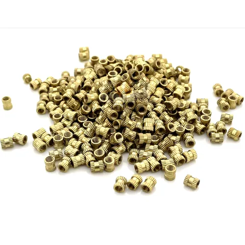 50x M2 M2.5 M3 Nutsert columna de forma redonda OD 3,5 4 5mm latón macizo cobre puro rosca métrica moldeo por inyección tuerca de inserción moleteada