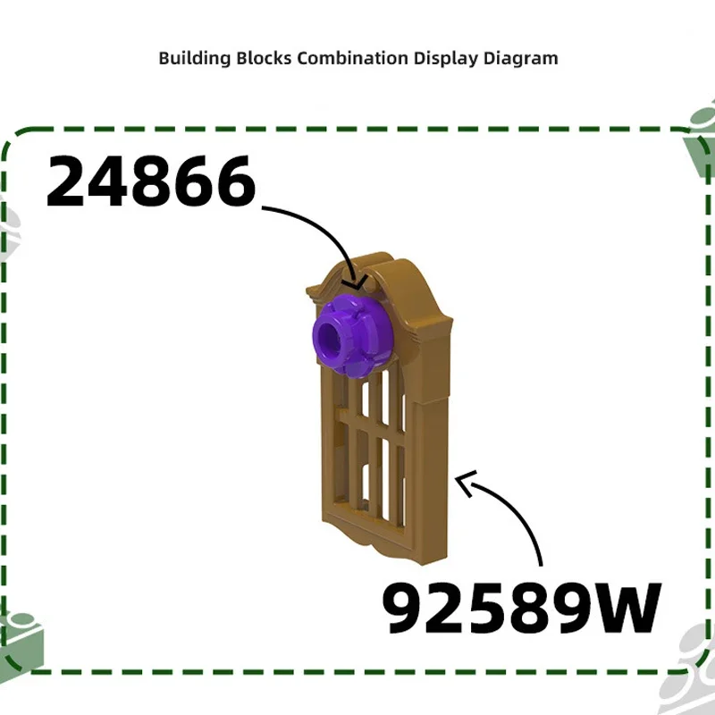 MOC 10PCS 92589W Window 2x3 Building Blocks Kit European Style With Holes House Decoration Bricks Particle Toys Children Gifts