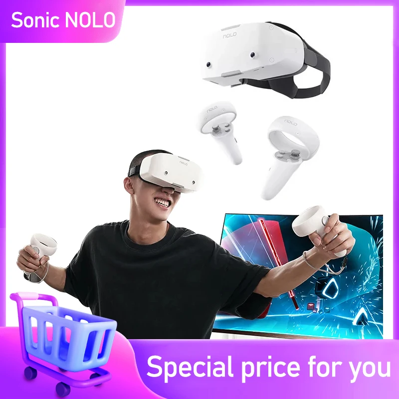 Оригинальные универсальные очки виртуальной реальности Nolo Sonic «все в одном» Премиум VR Потоковая игра 3D-гарнитура True 4K HD-дисплей 3D объемный звук Оригинальные универсальные очки виртуальной реальности Nolo Sonic «все в одном» Премиум VR Потоковая игра 3D-гарнитура True 4K HD-дисплей 3D объемный звук