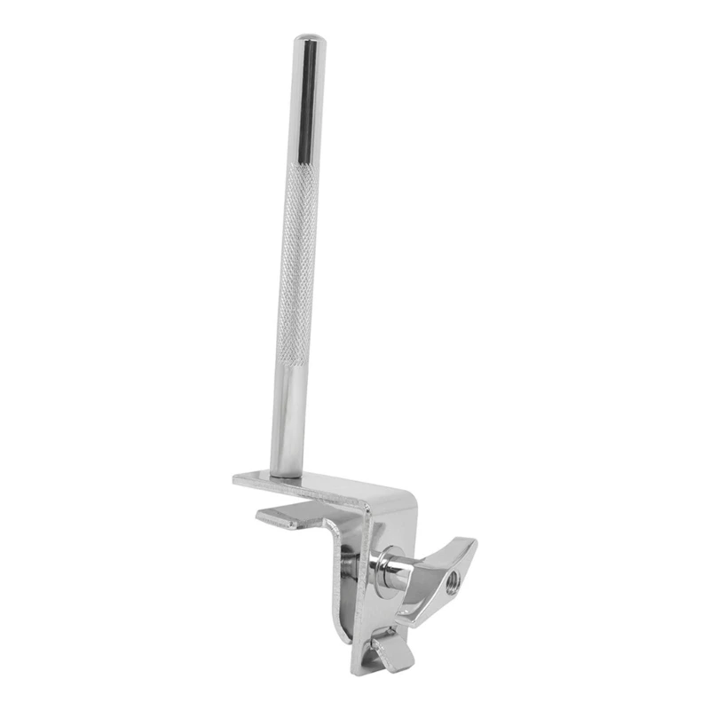 

11UE Cowbell Clamp, Drum Mounting Bracket Drummer Hoop Mounted Clamping Jaw Adjustable Height Rod Arm Standard Holder