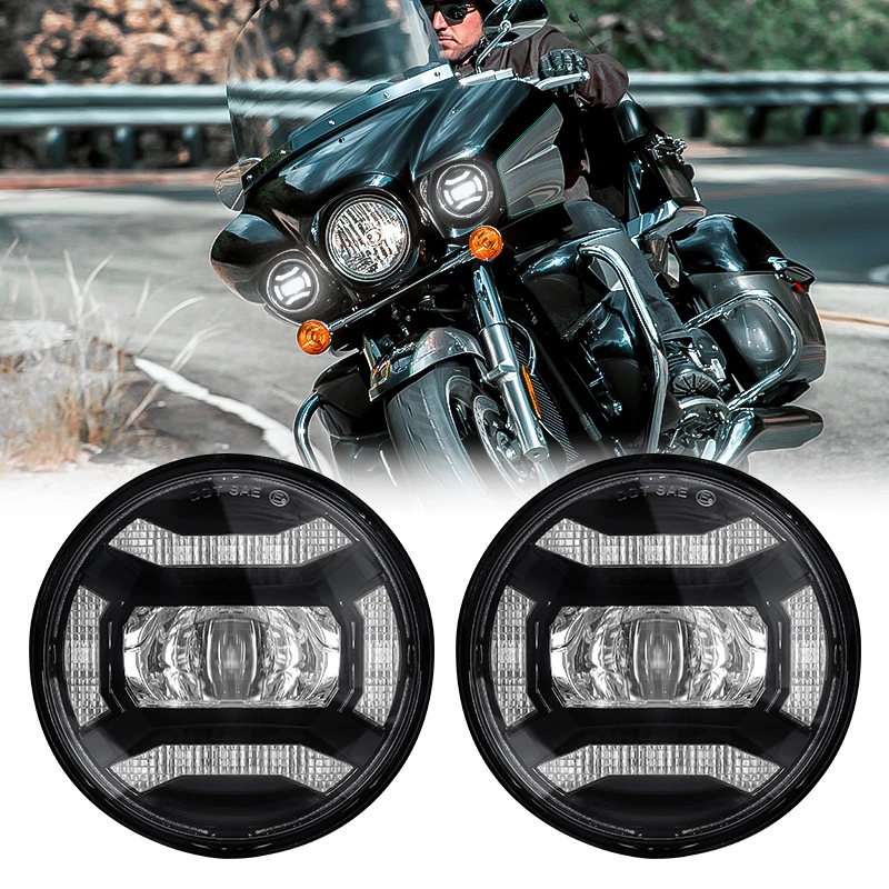 

30W 4 1/2 Auxiliary Passing Lamp Waterproof 4.5 Inch Motorcycle Led Fog Light For Harley Electra Glide Softail Fat Boy Touring