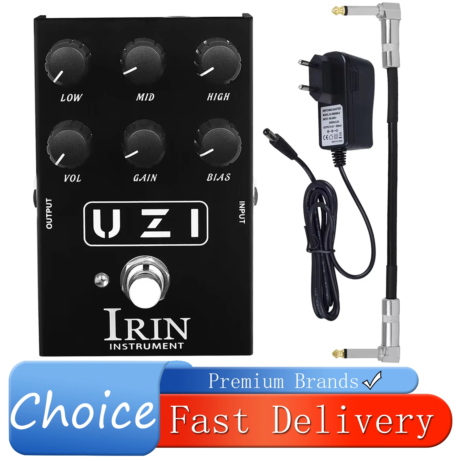 

IRIN AN-35 Guitarra Effect Pedal UZI Heavy Metal Distortion Switch Between British Distortion American Distortion by BIAS