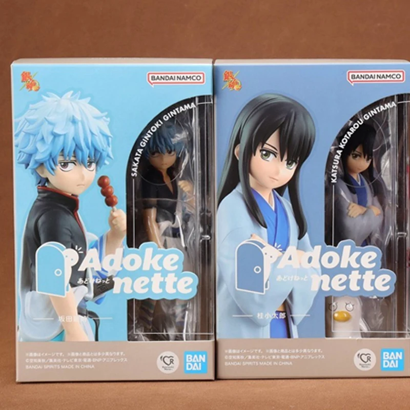 Original Genuine Bandai Anime GINTAMA Katsura Kotarou Sakata Gintoki Adokenette Model Toys Action Figure Gifts Collectible Kids