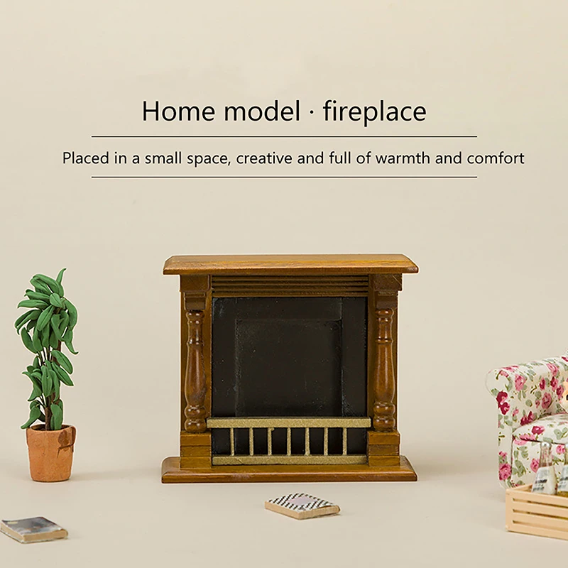 1:12 Dollhouse Mini Fireplace Miniature Simulation Furniture Kids Pretend for Play Toy DIY Accessories