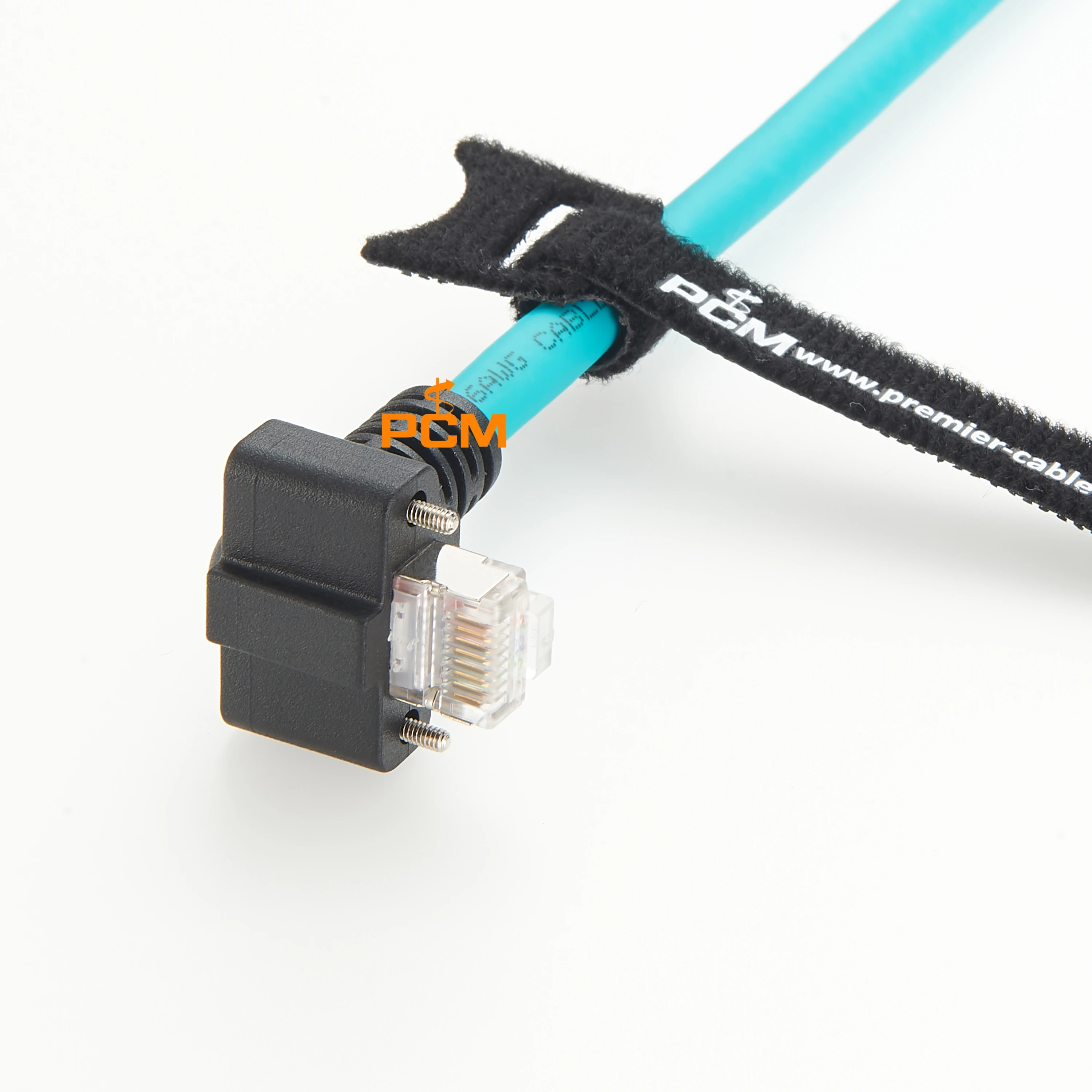 Cat6a Screw Lock RJ45 Elbow High Flex Ethernet Cable for LAN GigE Vision Camera PoE Vision Controller Basler Zebra Cognex JAI