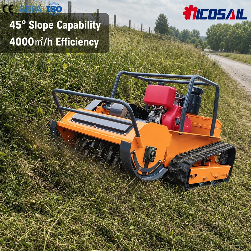 OEM Remote Control Tracked Mower Machine Custom Flail Cutter for Farm Land Weed Removal and Vegetation Management