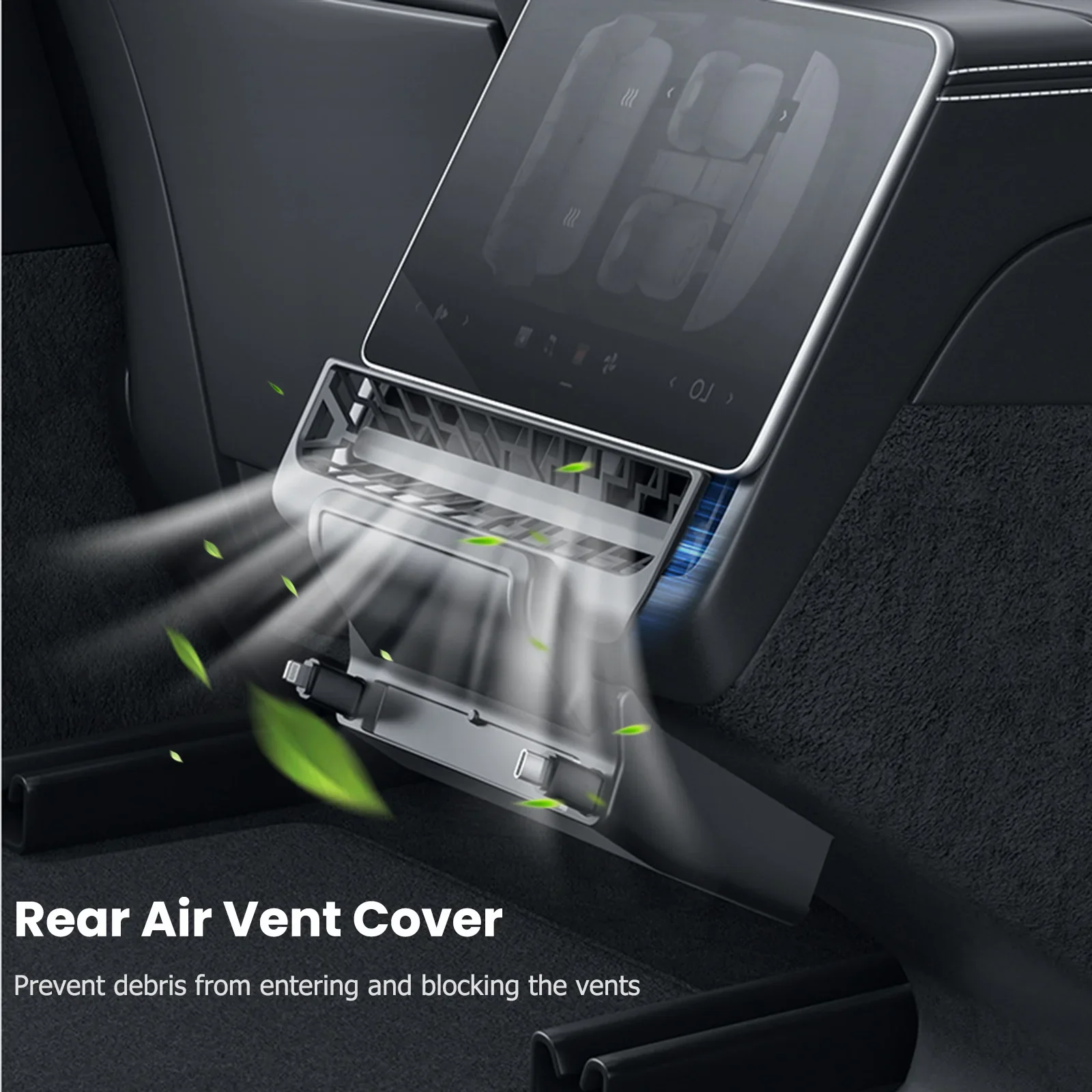 Car Air Vent Cover w/ USB Fast Charger 60W For Tesla Model Y Juniper 2025 2026 For Tesla Model 3 Highland 2024 2025