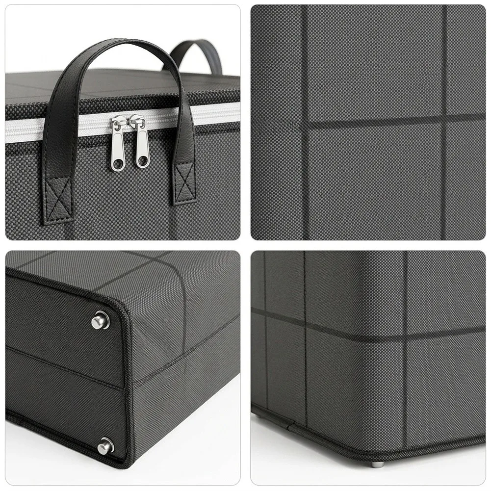 Moving Tote Bag Non Woven Storage Bag Sturdy Wear Resistant Reinforced Carrying Handles For Home Closet Organization