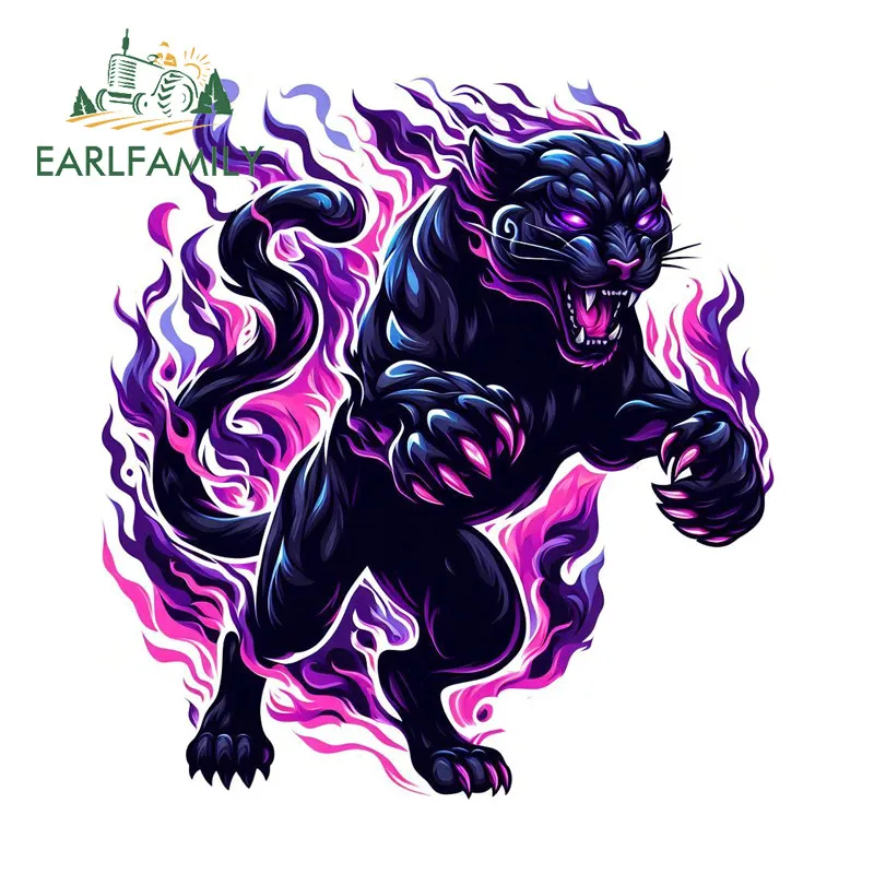 EARLFAMILY Leopard Car Stickers Personality Motorcycle Windshield Helmet Waterproof Decal Scratch-Proof Exterior Accessories
