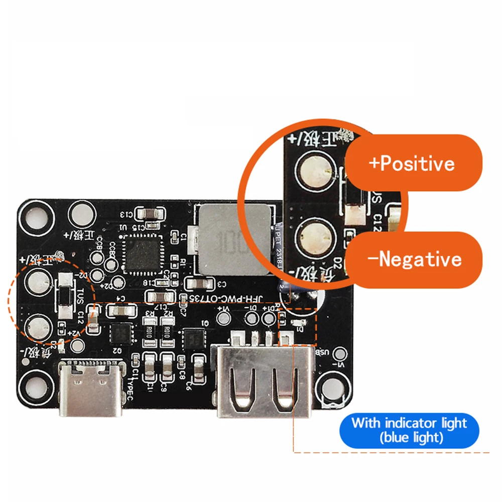 27W PD QC Fast Charge Module USB Type-C Dual Interface Quick Charging PD2.0/PD3.0 QC2.0/3.0 FCP SCP For Apple Huawei Samsung