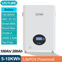 51.2V 100Ah 200Ah Lithium Battery 5KWh 10KWh 48V LifePO4 Wall Mounted Home Energy Storage Solution