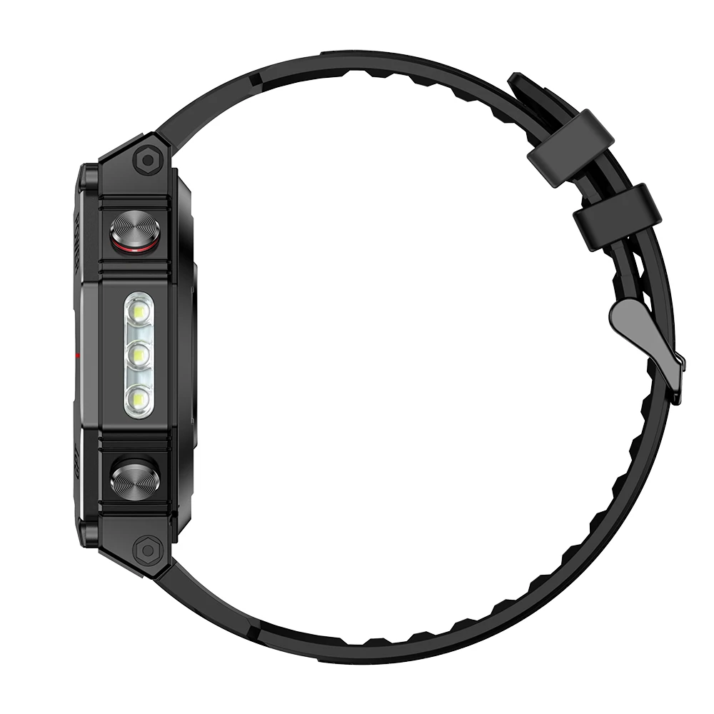 TJXL-TKYUAN KC91 ساعة ذكية رياضية مستديرة GPS 2025 مع مصباح يدوي شاشة 1.39 بوصة 30 متر مقاومة للماء GhatGPT Relojes ساعة ذكية لـ