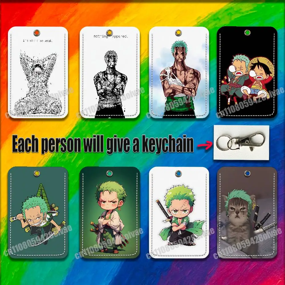 

For Z-Zoro ID Clips Credit Bank Campus Card Holder Cover Decoration PU Leather Keychain