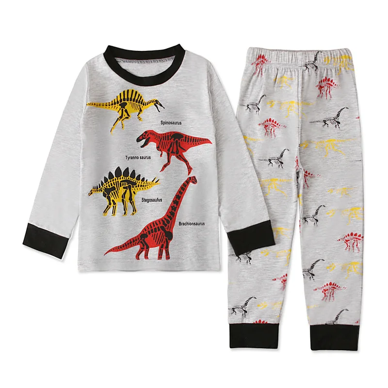 Autumn Baby Boy Clothes Children Tracksuit Cartoon Dinosaur Print Tops+Pant Two-Piece Infant Playsuit Outfit Toddler Boy A699