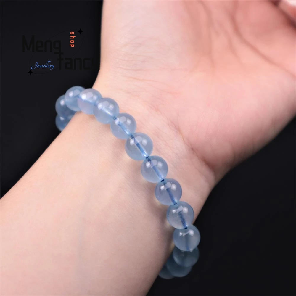 Fashion Personalized Natural Translucent Body Blue Aquamarine Bracelet Simple Exquisite High-grade Luxury Jewelry Holiday Gifts